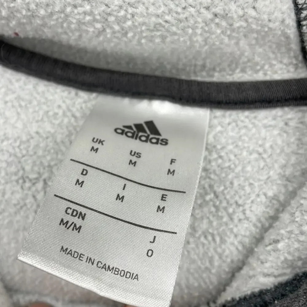 Adidas "Start Strong Finish Stronger" Gray Hoodie Size Medium (M) - Picture 5 of 6
